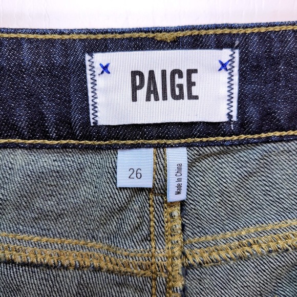 Paige Jimmy Jimmy Cuffed Blue Denim Shorts Size 26 Jean Summer Cutoffs - Picture 5 of 11